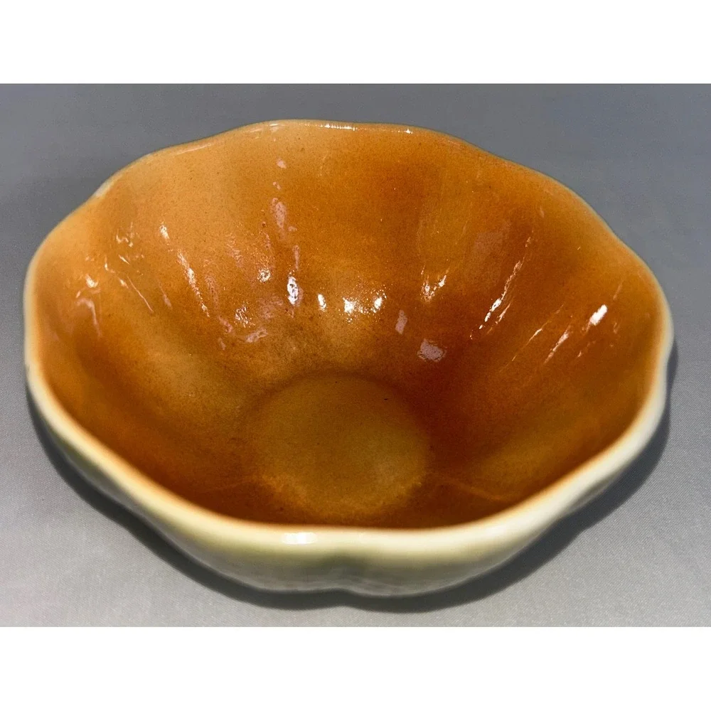 Vintage Knobler Japan ceramic‎ majolica art pottery fruit bowls & Saucers 8Pc